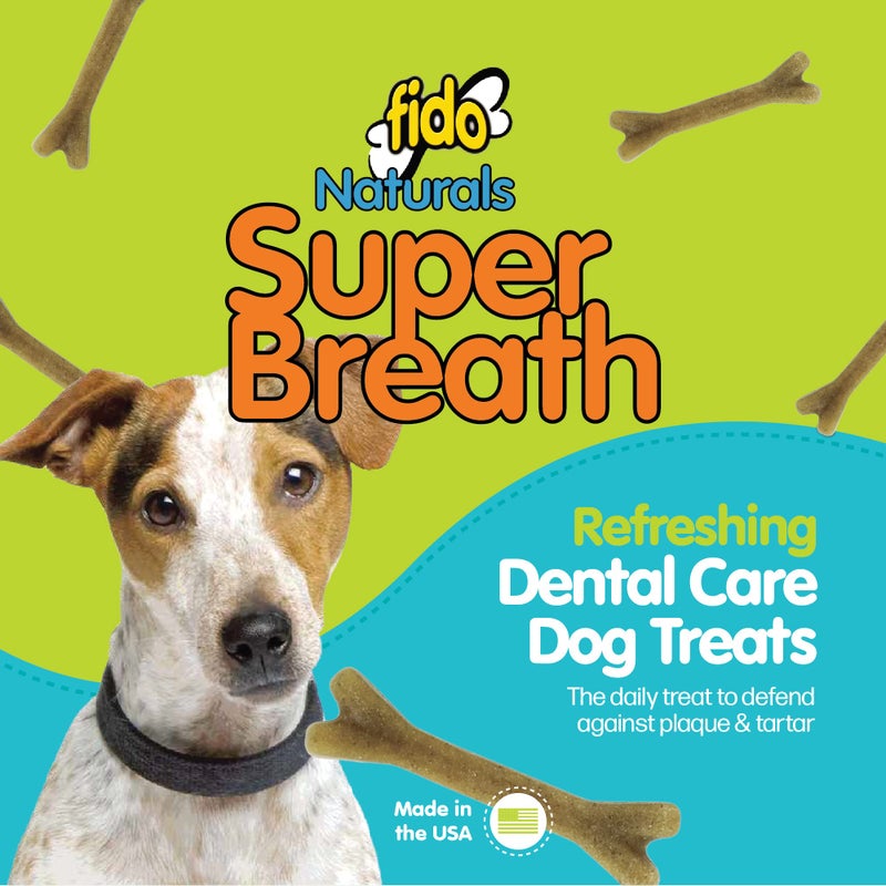 Fido - Super Breath Dental Care Bones for Dogs - 13 Count Small Dog Dental Treats for Small Dogs (Made in USA) - Tasty Dog Dental Chews Help Reduce Plaque, Tartar Buildup, and Freshens Breath - Image 2